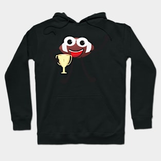 American Football Cartoon with Trophy Hoodie